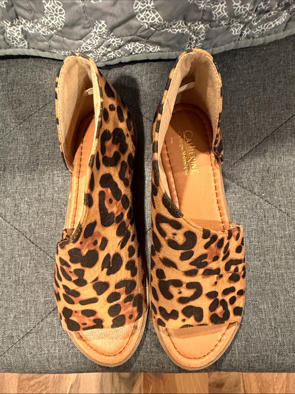 Leopard Print Open Toe Mules - Tan & Black